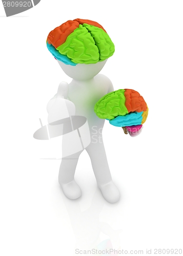 Image of 3d people - man with a brain