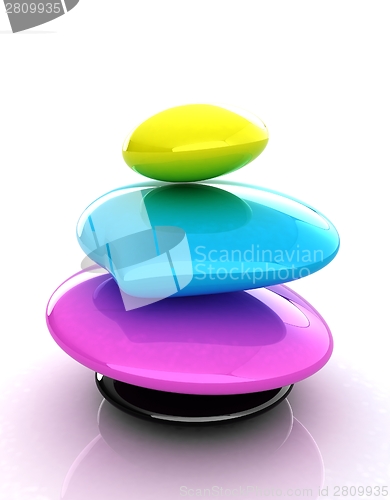 Image of Colorfull spa stones. 3d icon