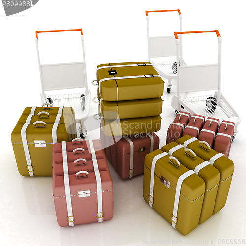 Image of Trolley for luggage at the airport and luggage