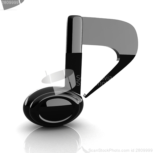 Image of musical note 3D on white background 