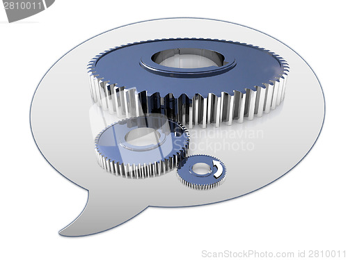 Image of messenger window icon and Gears