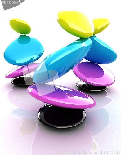 Image of Colorfull spa stones. 3d icon