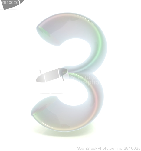Image of Glossy 3d number "three"
