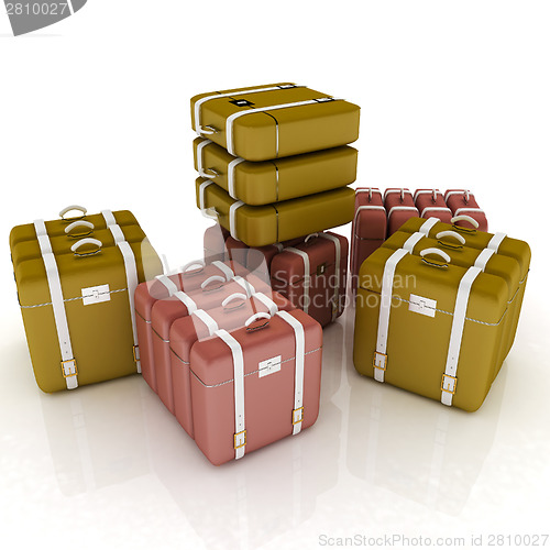 Image of travel bags on white 