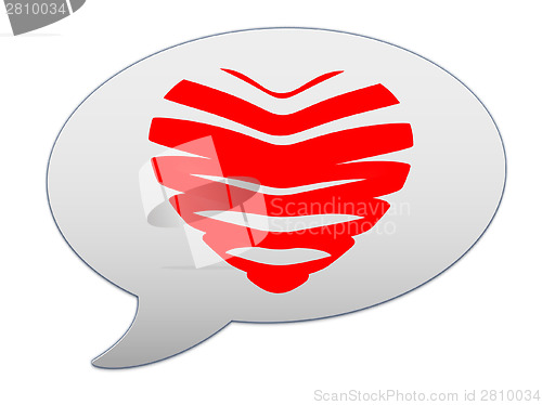 Image of messenger window icon. Heart of the bands 