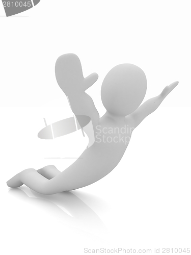 Image of 3d man isolated on white. Series: morning exercises - flexibilit