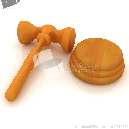 Image of Wooden gavel isolated on white background