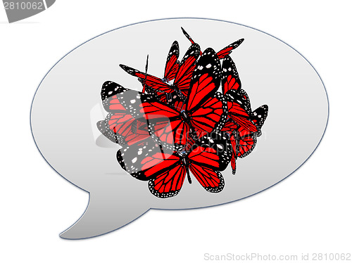 Image of messenger window icon and Red butterflies