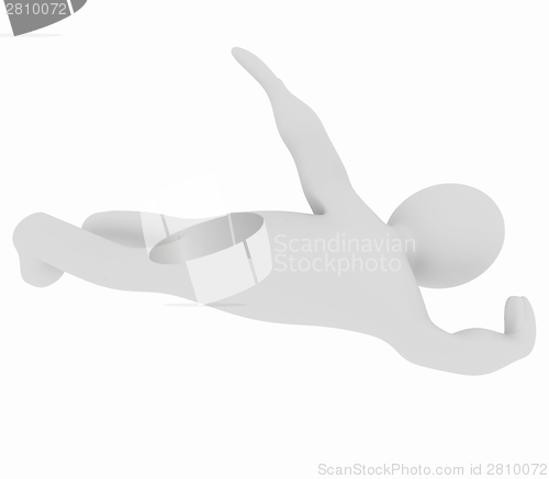 Image of 3d man isolated on white. Series: swimming