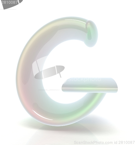 Image of Glossy alphabet. The letter "G"
