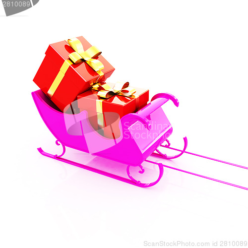 Image of Christmas Santa sledge with gifts