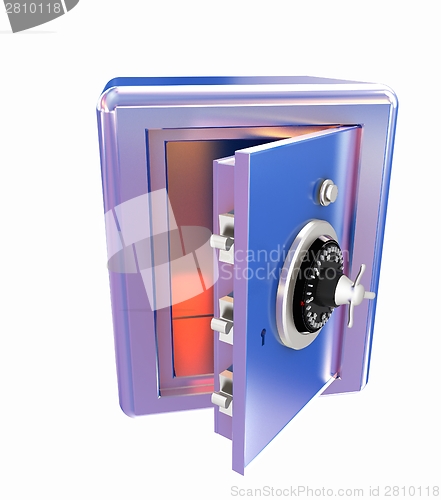 Image of Security metal safe with empty space inside 