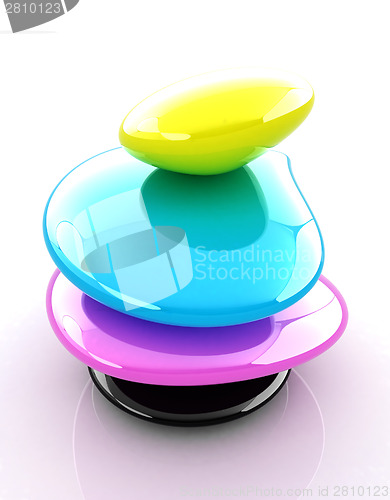 Image of Colorfull spa stones. 3d icon