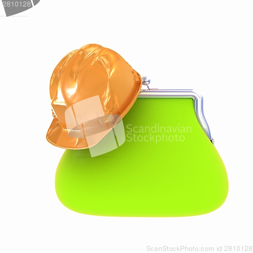 Image of hard hat on purse