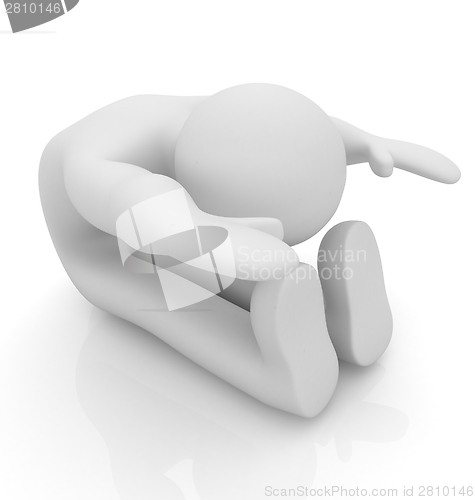 Image of 3d man isolated on white. Series: morning exercises - flexibilit