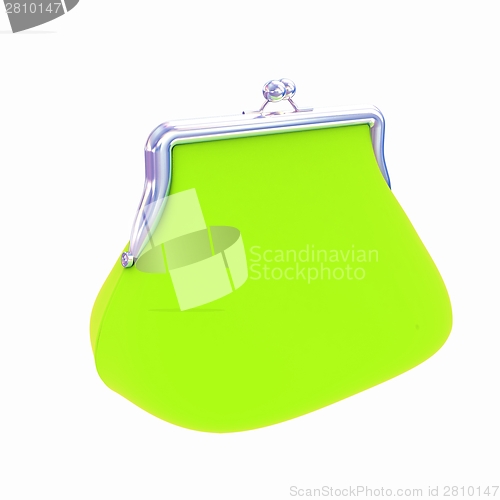 Image of green purse on a white 