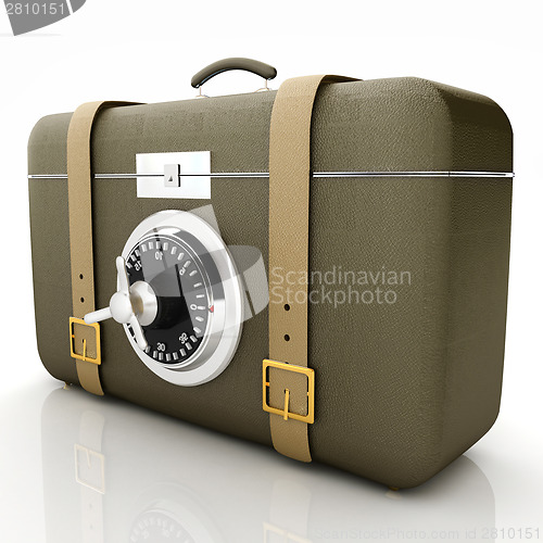 Image of Leather suitcase-safe.