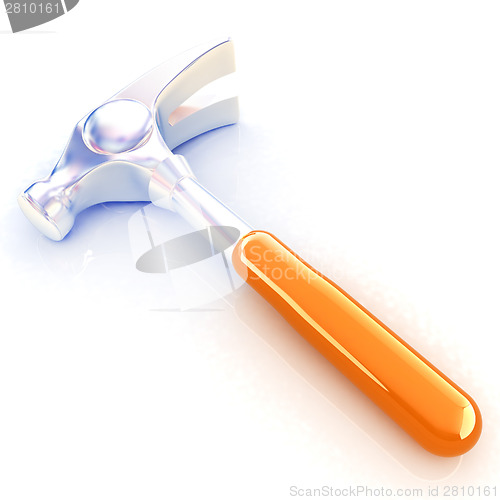 Image of Hammer on white background 