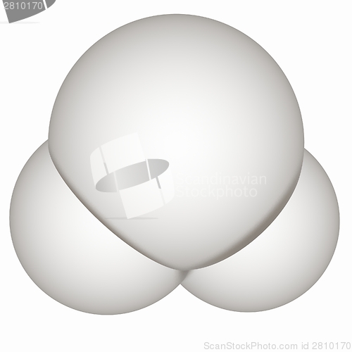 Image of 3d illustration of a water molecule