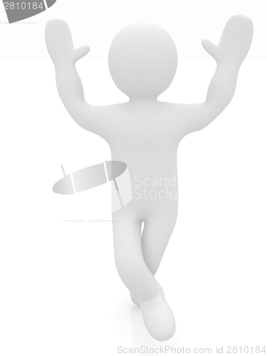 Image of 3d man isolated on white. Series: human emotions - having fun