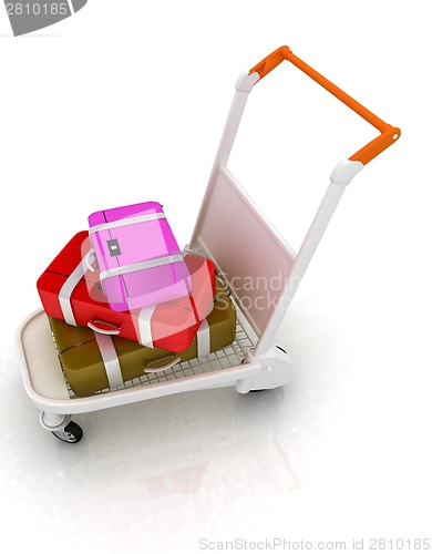 Image of Trolley for luggage at the airport and luggage