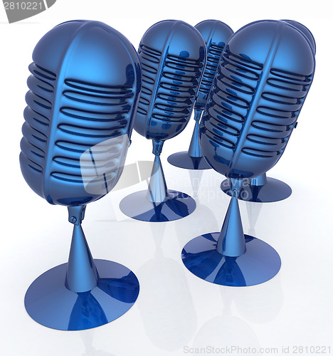 Image of 3d rendering of a microphones