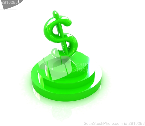 Image of icon dollar sign on podium