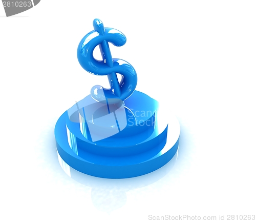 Image of icon dollar sign on podium