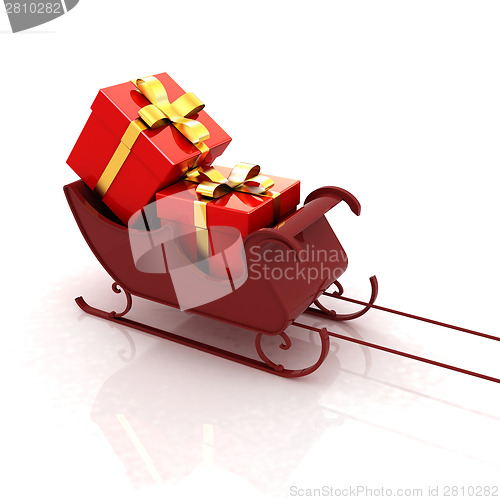 Image of Christmas Santa sledge with gifts