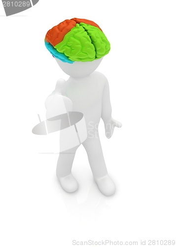 Image of 3d people - man with a brain