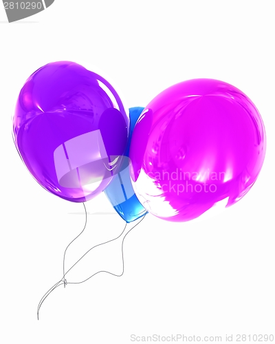 Image of Color glossy balloons isolated on white 