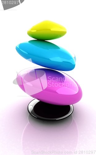 Image of Colorfull spa stones. 3d icon