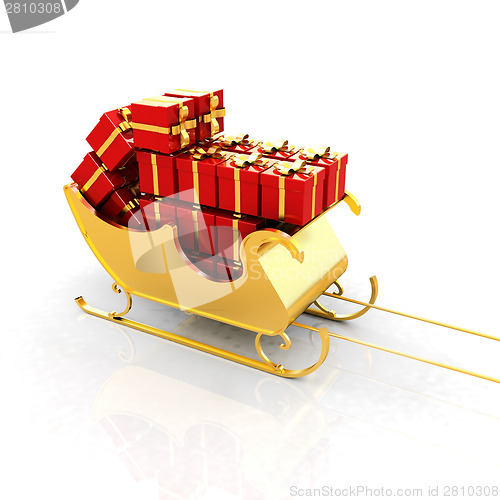 Image of Christmas Santa sledge with gifts