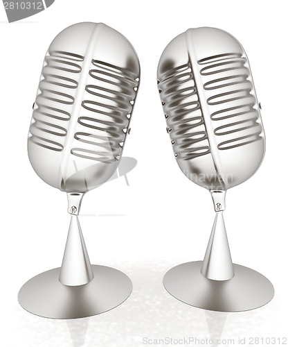 Image of metal microphones