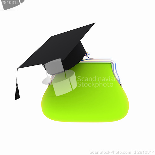 Image of money bags education hat sign illustration design over white 
