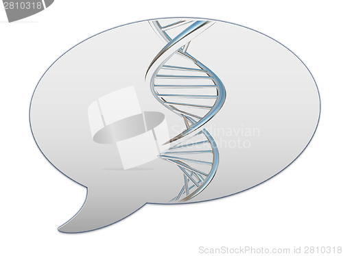 Image of messenger window icon. DNA structure model