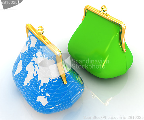 Image of Purse Earth and purses. On-line concept