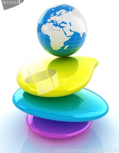 Image of Colorfull earth on spa stones. 3d icon 