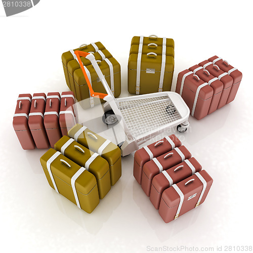 Image of Trolley for luggage at the airport and luggage