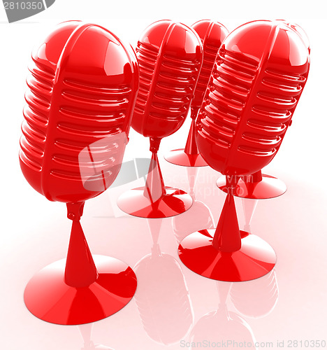 Image of 3d rendering of a microphones