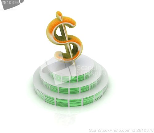 Image of icon dollar sign on podium