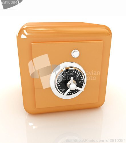 Image of illustration of security concept with metal safe
