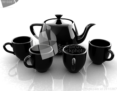Image of black teapot and cups
