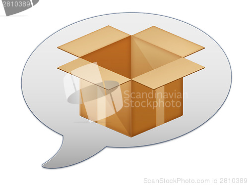 Image of messenger window icon and Cardboard box