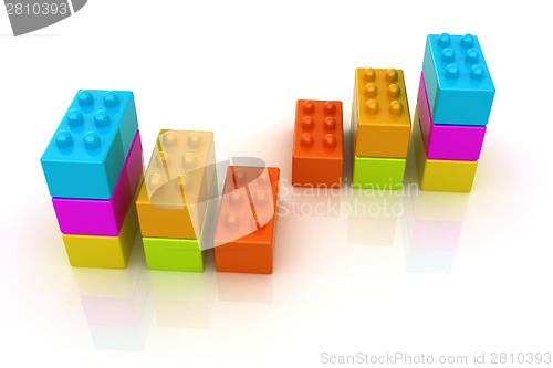 Image of Building blocks efficiency concept on white 