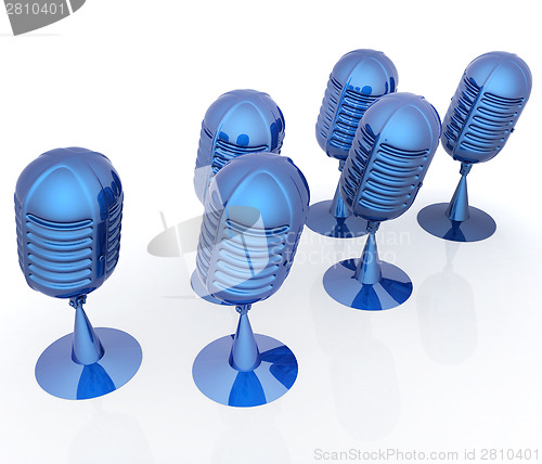 Image of 3d rendering of a microphones