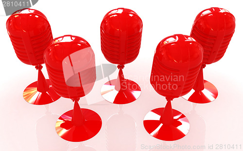 Image of 3d rendering of a microphones
