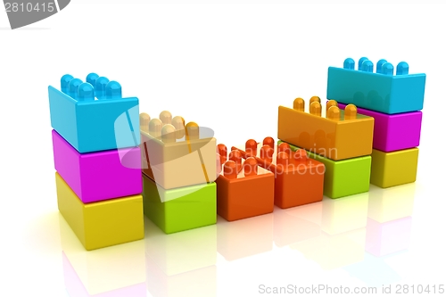 Image of Building blocks efficiency concept on white 