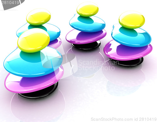 Image of Colorfull spa stones. 3d icon