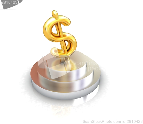 Image of icon dollar sign on podium
